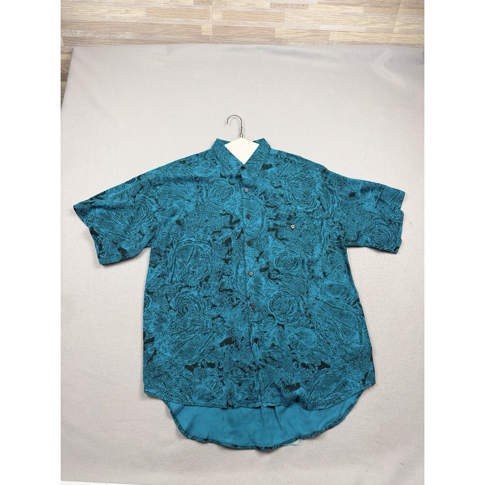 Vintage Dosha Clothes Concept Button Up Shirt Medium Teal Blue Retro Festival